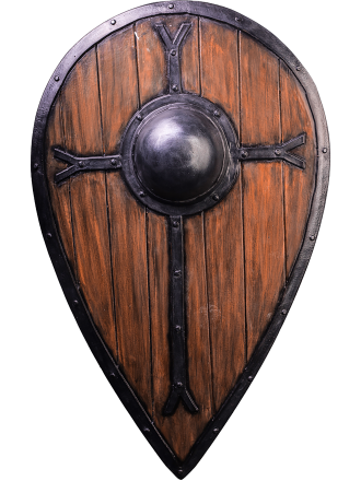 Trollfelsen LARP-Tropfenschild Holzoptik 'Peredur'